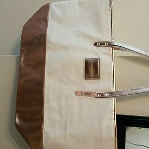 Victoria Secret Canvas and Rose Gold Tote